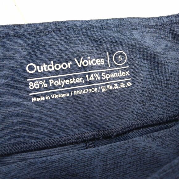 Outdoor Voices 3/4 Warmup Leggings Compression Size S New Blue Heather Workout - Picture 3 of 4